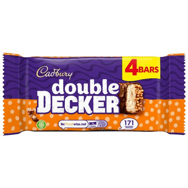 Cadbury Double Decker Chocolate Bar 4 Pack Multipack 149.2g