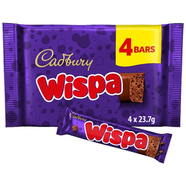 Cadbury Wispa Chocolate Bar 4 Pack Multipack 94.8g