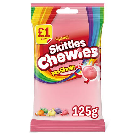 Skittles Chewies Vegan Sweets Fruit Flavoured  Treat Bag 125g PMP £1