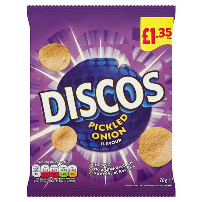 Discos Pickled Onion Crisps 70g £1.35