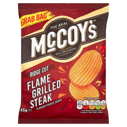 McCoy's Flame Grilled Steak Ridge Cut Potato Crisps 45g