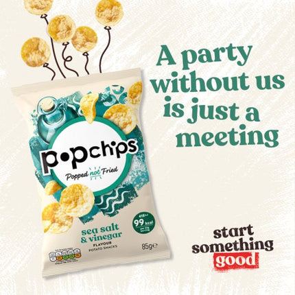 popchips Sea Salt & Vinegar Sharing Crisps 85g