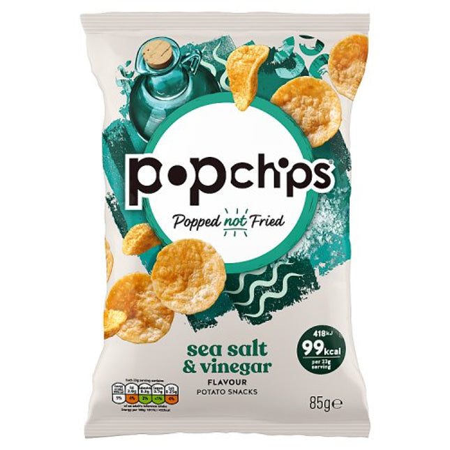 popchips Sea Salt & Vinegar Sharing Crisps 85g