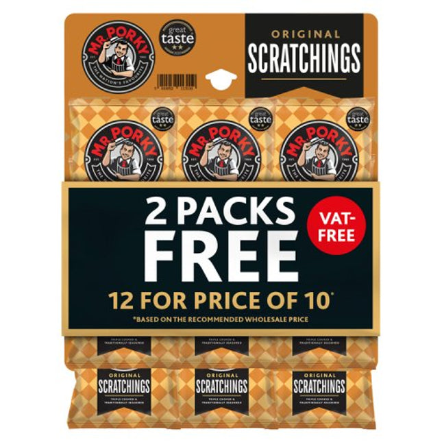 Mr Porky Pork Scratchings Gold Pub Card 12x25G