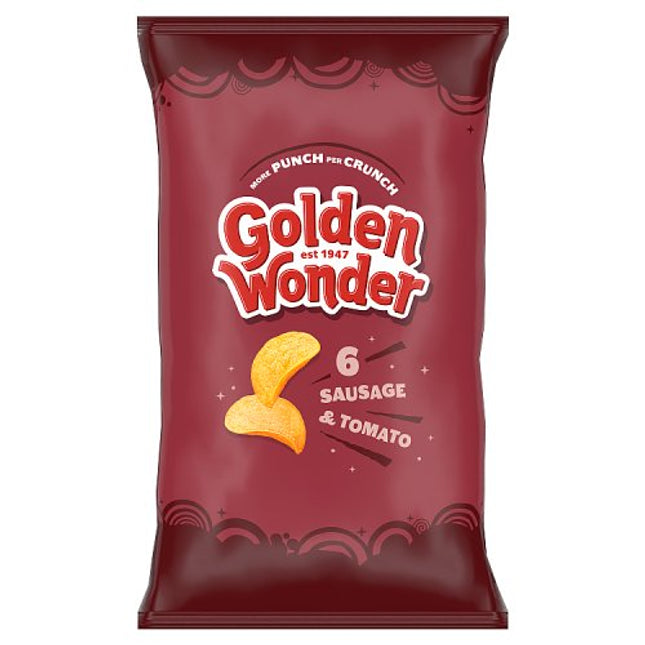 Golden Wonder Sausage & Tomato Crisps 6x25g