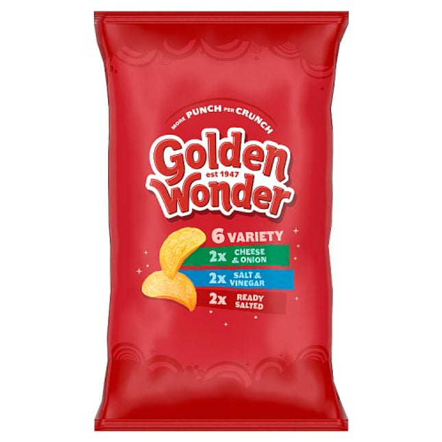 Golden Wonder Variety Crisps 6x25g