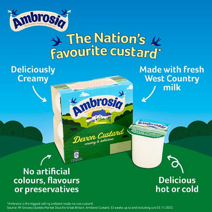Ambrosia Devon Custard Multipack Pots 4x125g
