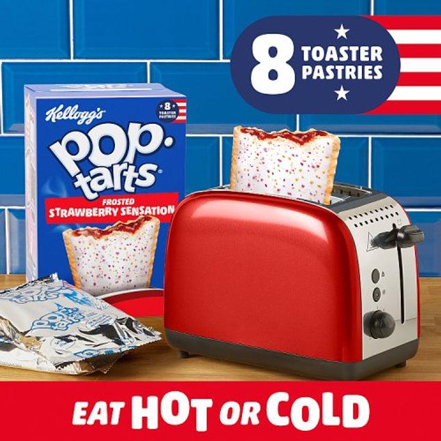 Kellogg's Pop Tarts Frosted Strawberry Sensation Pastry Snacks 8x48g 384g