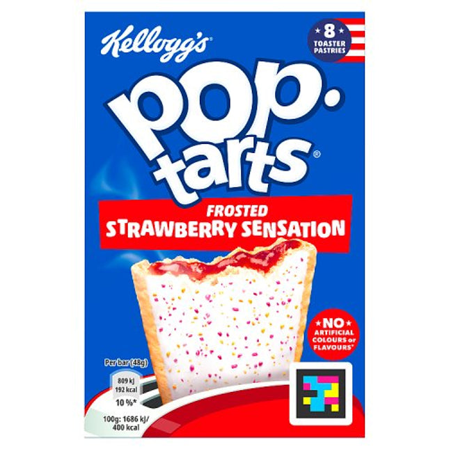 Kellogg's Pop Tarts Frosted Strawberry Sensation Pastry Snacks 8x48g 384g