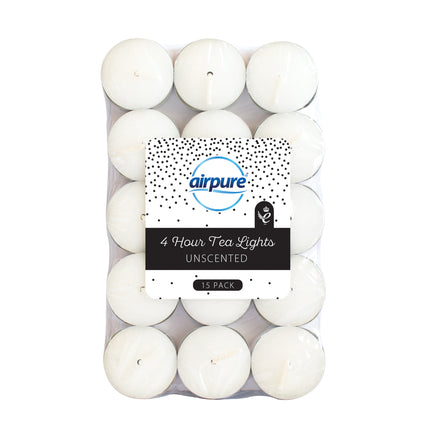 Airpure 4 Hour Unscented Tealights Unscented x15