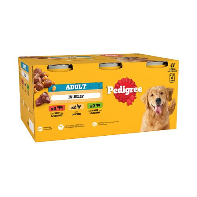 Pedigree Adult Dog Food Mixed Selection Chunks in Jelly 6x385g