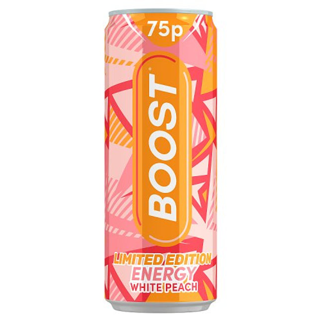 Boost Energy White Peach 250ml 75p