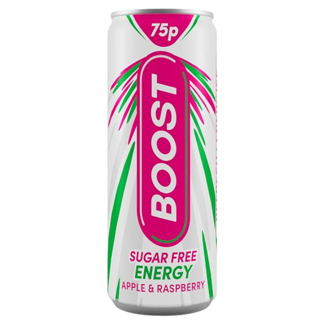 Boost Energy Apple & Raspberry Sugar Free 250ml 75p