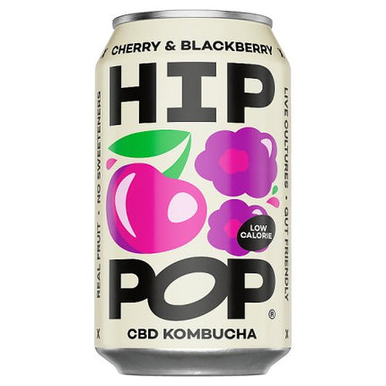 Hip Pop CBD Kombucha Cherry & Blackberry 330ml