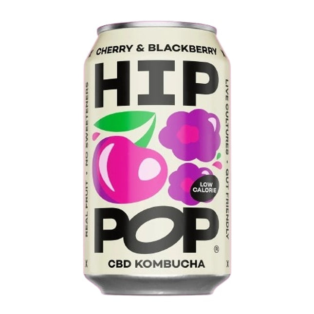 Hip Pop CBD Kombucha Cherry & Blackberry 330ml