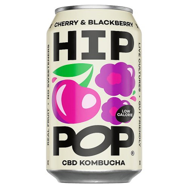 Hip Pop CBD Kombucha Cherry & Blackberry 330ml