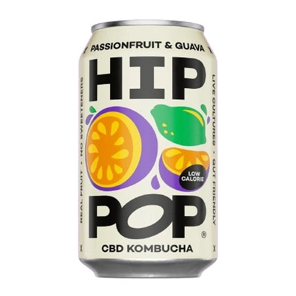 Hip Pop CBD Kombucha Passionfruit & Guava 330ml