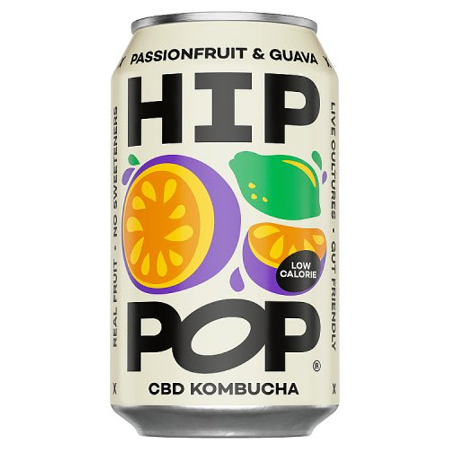 Hip Pop CBD Kombucha Passionfruit & Guava 330ml