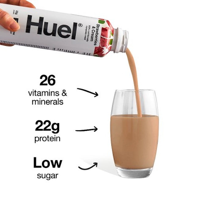 Huel Ready-to-Drink Strawberries & Cream Flavour Complete Meal 500ml