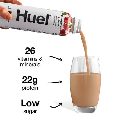 Huel Ready-to-Drink Strawberries & Cream Flavour Complete Meal 500ml