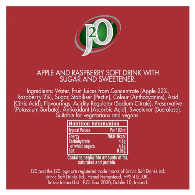 J2O Apple & Raspberry 275ml