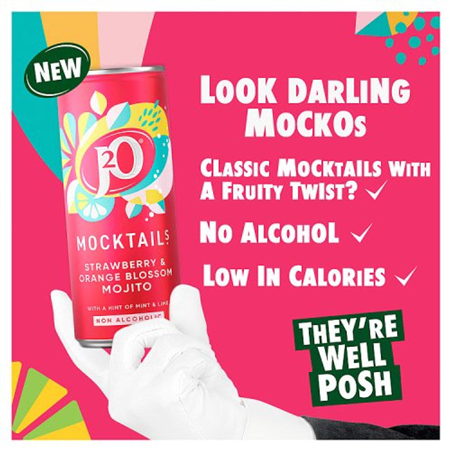 J2O Mocktail Strawberry & Orange Blossom Mojito 250ml