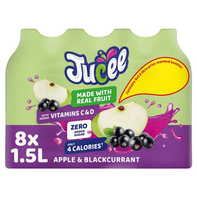 Jucee No Added Sugar Apple & Blackcurrant 8X1.5L £1.59