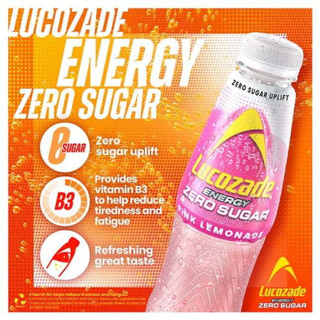 Lucozade Energy Pink Lemonade Zero 500ml