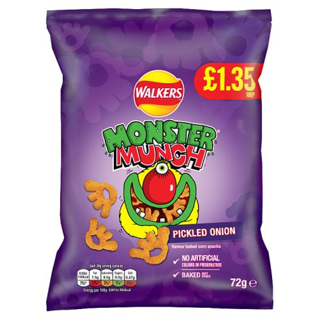 Walkers Monster Munch Pickled Onion 72g £1.35