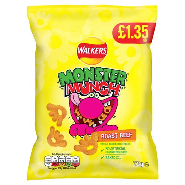 Walkers Monster Munch Roast Beef 72g £1.35