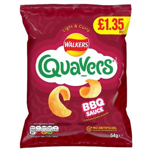 Walkers Quavers BBQ Sauce 54g £1.35