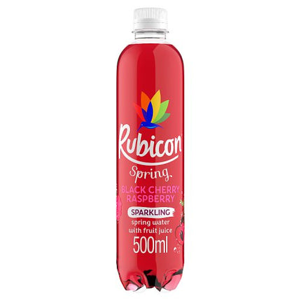 Rubicon Spring Black Cherry Raspberry Flavoured Sparkling Spring Water, 500ml