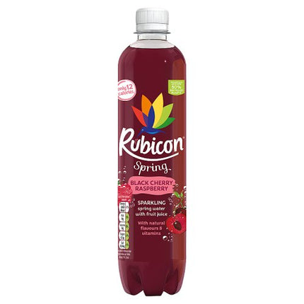 Rubicon Spring Black Cherry Raspberry Flavoured Sparkling Spring Water, 500ml