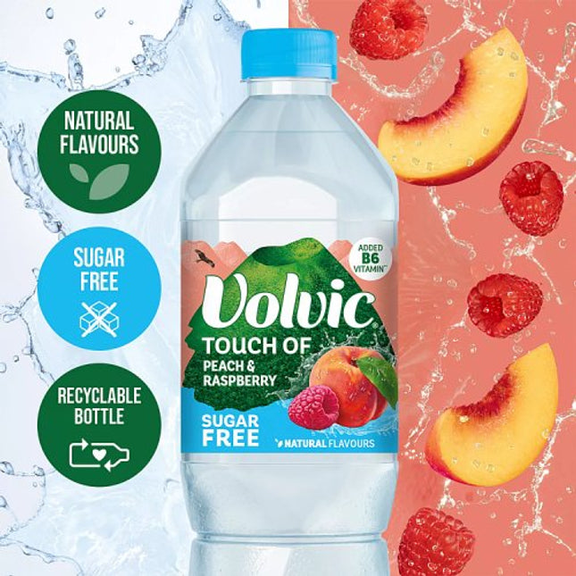 Volvic Touch of Fruit - Sugar-Free Raspberry & Peach 1.5L