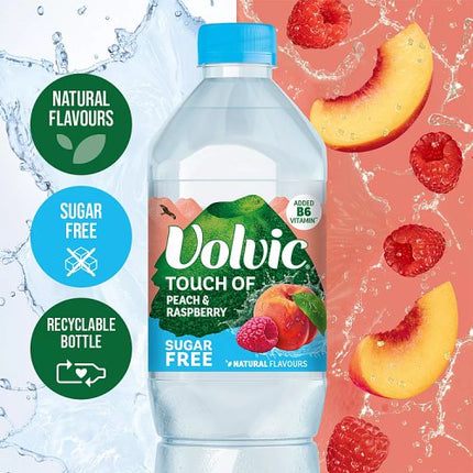 Volvic Touch of Fruit - Sugar-Free Raspberry & Peach 1.5L