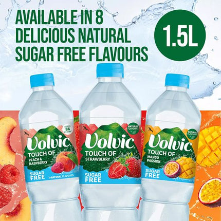 Volvic Touch of Fruit - Sugar-Free Raspberry & Peach 1.5L