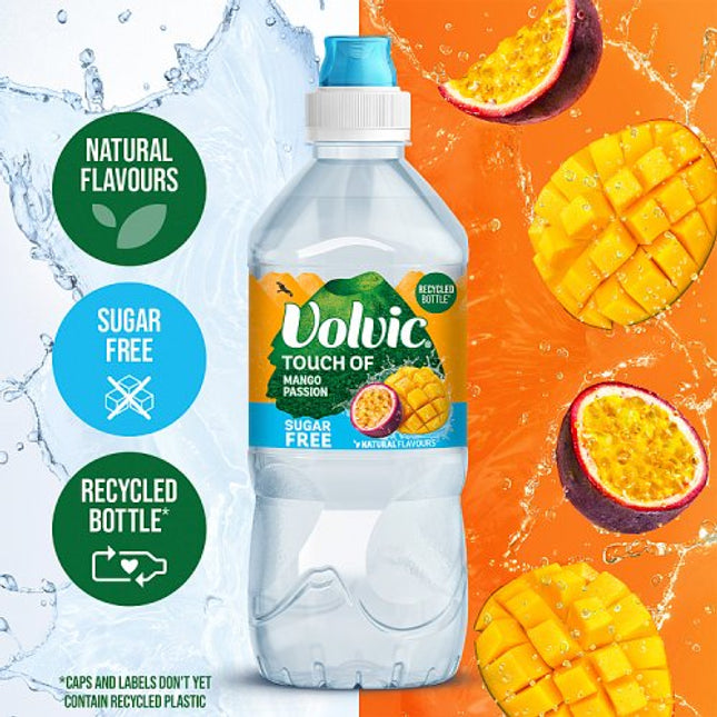 Volvic Touch of Fruit - Mango & Passion Sugar Free 750ml Sports Cap