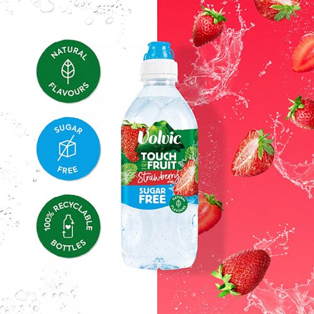 Volvic Touch of Fruit - Strawberry Sugar Free 750ml Sports Cap