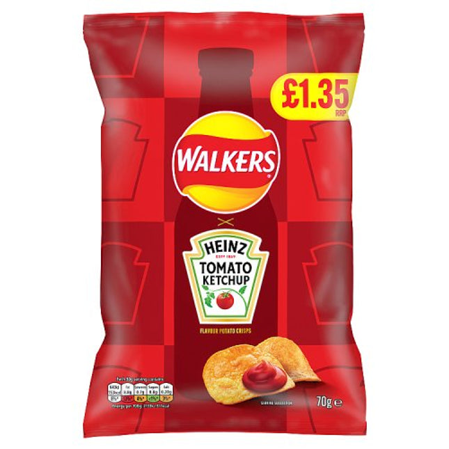 Walkers Heinz Tomato Ketchup 70g PMP £1.35