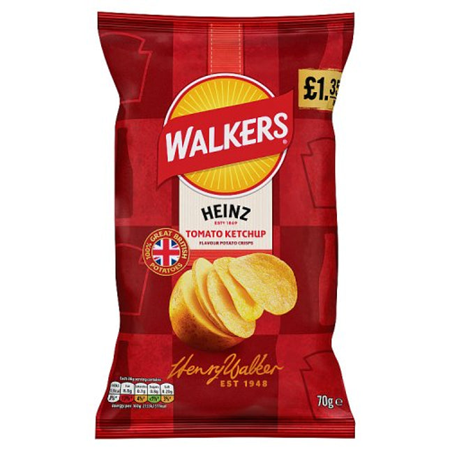 Walkers Heinz Tomato Ketchup 70g PMP £1.35
