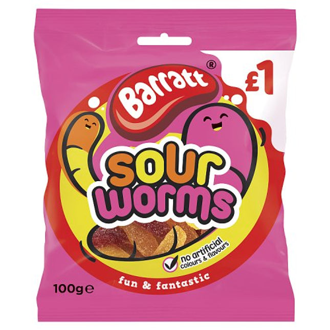 Barratt Fun & Fantastic Sour Worms 100g £1