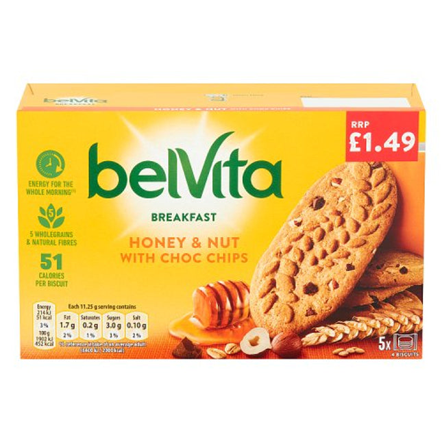 BelVita Breakfast Biscuits Honey & Nut with Choc Chips 225g £1.49