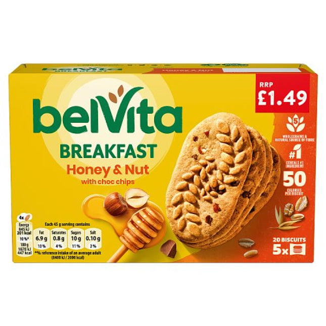 Belvita Honey & Nut with Choc Chips 5 Pack 225g £1.49