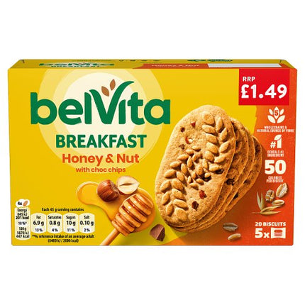 Belvita Honey & Nut with Choc Chips 5 Pack 225g £1.49