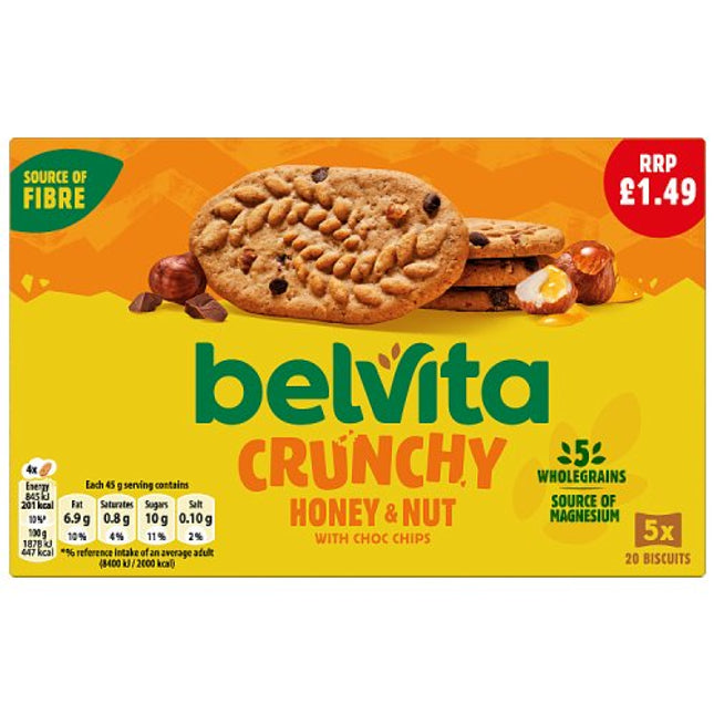 Belvita Honey & Nut with Choc Chips 5 Pack 225g £1.49