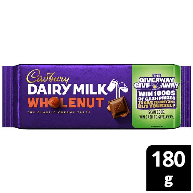 Cadbury Dairy Milk Wholenut Chocolate Bar 180g