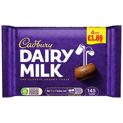 Cadbury Dairy Milk 4 Pack 108.8g £1.89