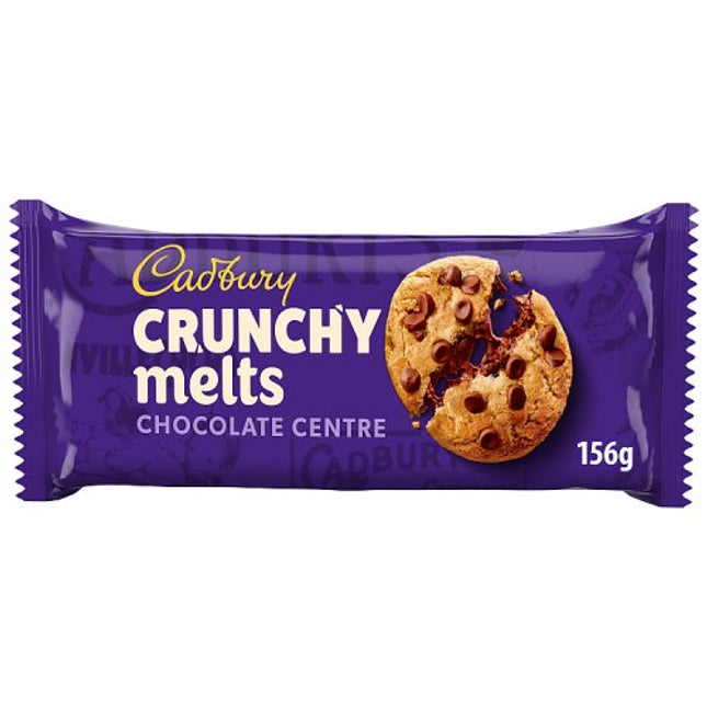 Cadbury Crunchy Melts Chocolate Centre Chocolate Chip Cookie Biscuits156g