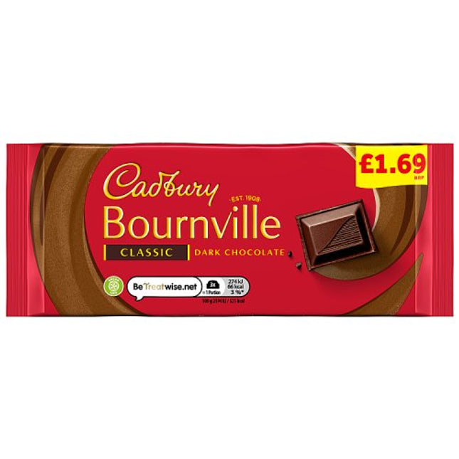 Cadbury Bournville Chocolate Bar PMP £1.69 100g