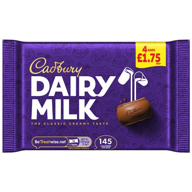 Cadbury Dairy Milk 4pk 108.8g £1.75